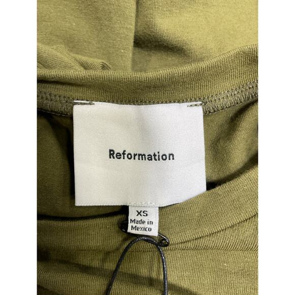 Reformation 'Nadia' Green Cotton Knit Dress Size XS - Picture 4 of 5